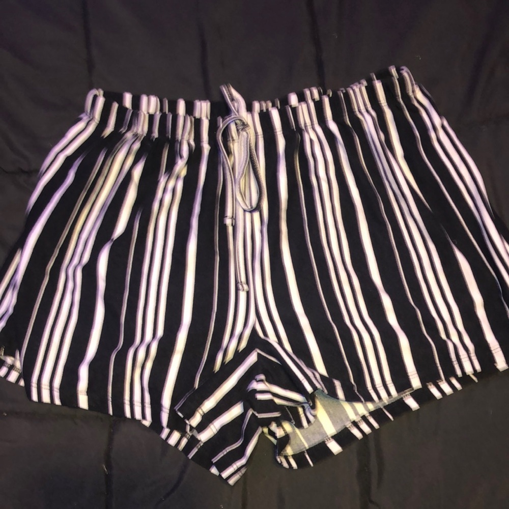 Black with white stripes shorts